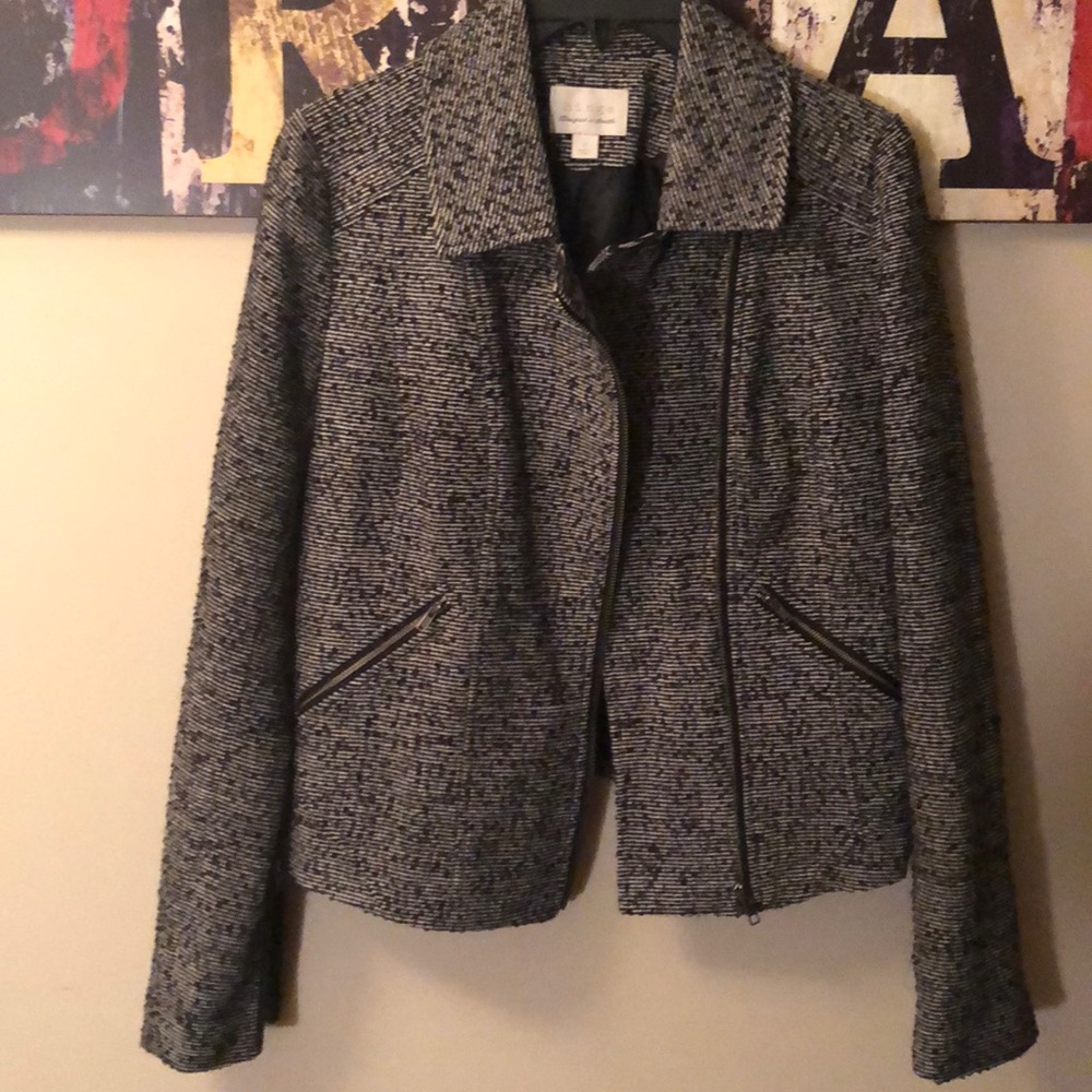 Hinge tweed moto inspired jacket